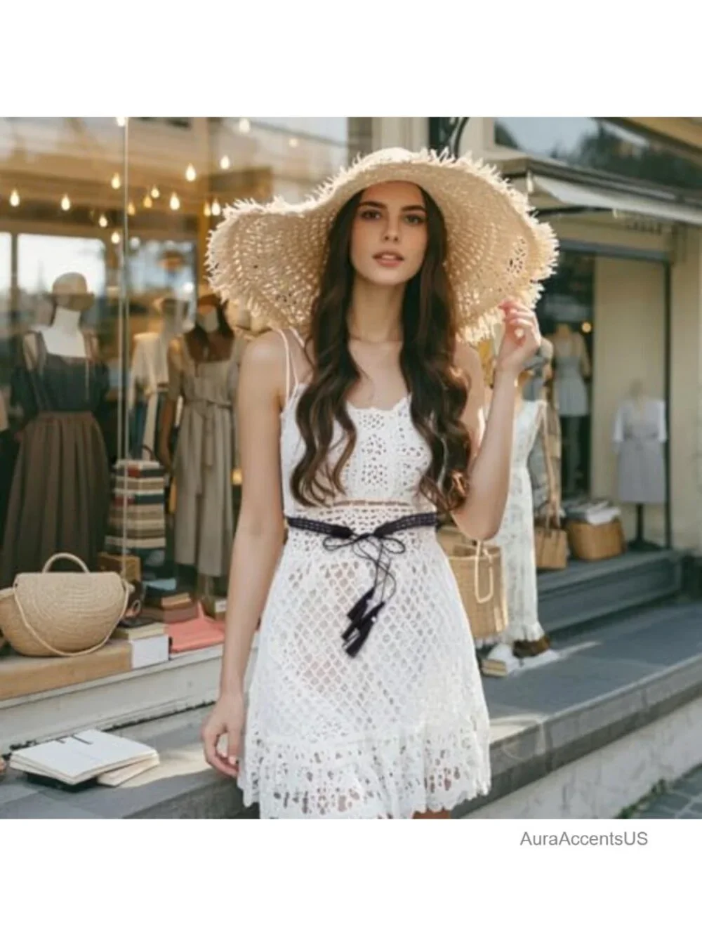 Woven Tassel Belt for Women PU Leather Boho Knotted Waistband Vintage Macrame